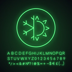 Sticker - Winter and summer neon light icon