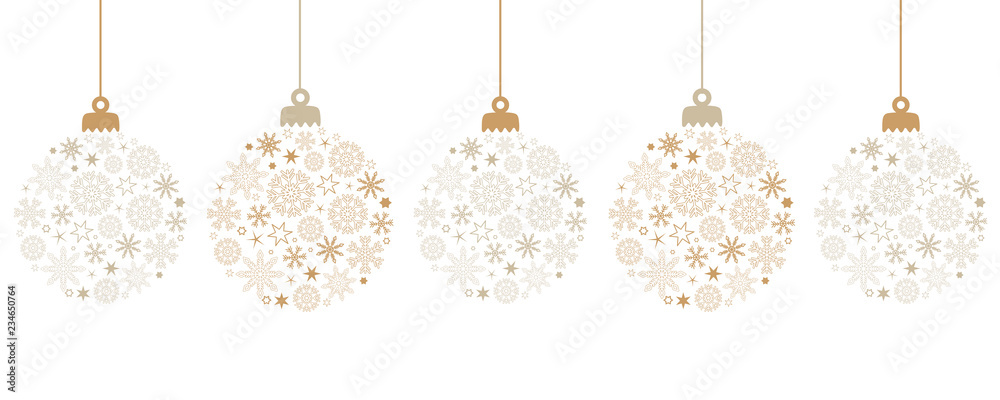 hanging bright christmas ball decoration with snowflakes vector illustration EPS10 - obrazy, fototapety, plakaty 