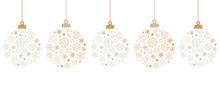 Hanging Bright Christmas Ball Decoration With Snowflakes Vector Illustration EPS10