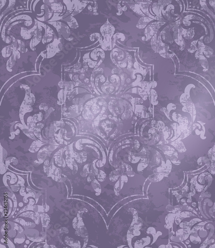 Vintage Baroque ornamented background Vector. Victorian Royal texture. Flower...