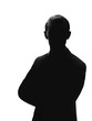 Leinwandbild Motiv silhouette of a man in a suit isolated on white background