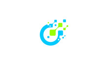 Initial O Digital Technology Logo Icon Vector