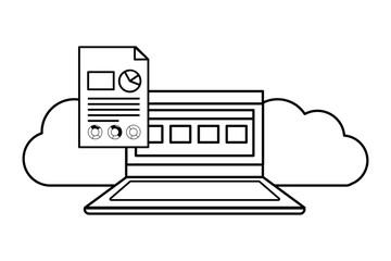 technology laptop cartoon