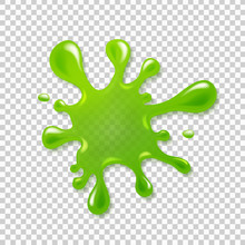 Realistic Green Slime. Illustration Isolated On Transparent Background. Graphic Concept For Your Design