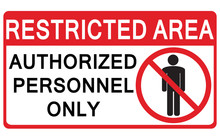 Vector Prohibited Sign Restricted Area For Authorized Personnel Only Or No Enter Sign In Caution Zone