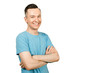 © vika33 - Portrait of young smiling guy with crossed arms isolated on a white background.