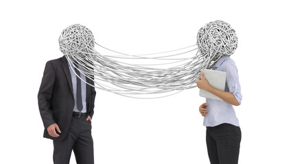 two people connected between the heads