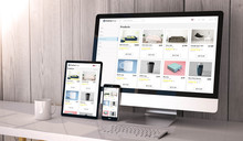 Devices Responsive On Workspace Online Shop Website Design