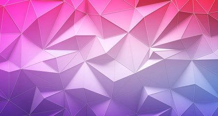 Wall Mural - colorful low poly geometric background. 3d rendering.