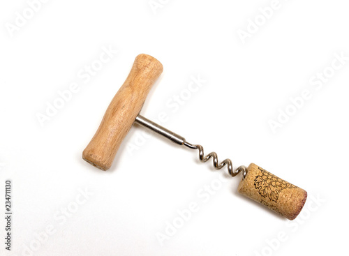 Cuadros en Lienzo corkscrew and wine cork