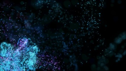 Poster - Organic particle motion. Space theme.Stars in the sky. Beautiful night with twinkling flares.
