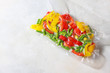 © Gulsina - Vegetables in sealed vacuum packing bags. Su-video cooking.