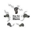 Concept on Day for the abolition of Slavery. Hands with broken chain, vector illustration