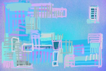 Wall Mural - abstract grid geometric boxes rectangles landscape of imaginary city scape or shapes background