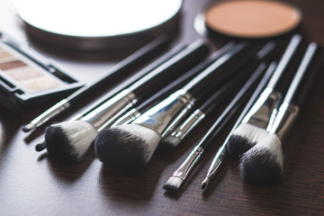 The makeup brushes.