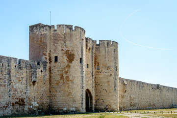 Medieval tower and walls