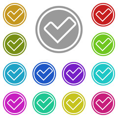 Poster - checkmark icon in multi color. Simple glyph vector of web set for UI and UX, website or mobile application