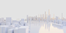 Techno Mega City; Urban And Futuristic Technology Concepts, Original 3d Rendering