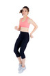 © NT_studio - Beautiful portrait young asian woman running fitness sport, girl jogging with smile happy isolated on white background, female exercise for weight loss, health concept.