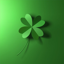 Green Four-leaf Lucky Clover Leaf Vector Illustration

