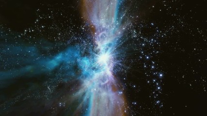 Wall Mural - Traveling through a wormhole in space (Loop).