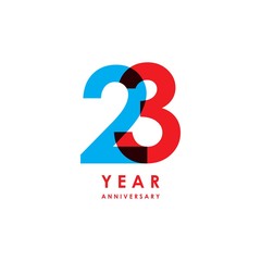 23 Year Anniversary Vector Template Design Illustration