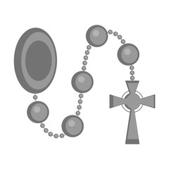 Wall Mural - Catholic denarius icon. Rosary concept. Vector illustration design