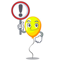 Sticker - With sign yellow balloon cartoon in shape illustration