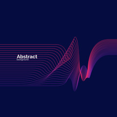 Poster - bright poster with dynamic waves. vector illustration in minimal style