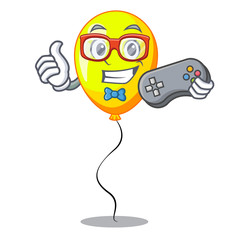 Wall Mural - Gamer character yellow balloon ticket on holiday