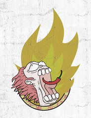 Sticker - imaginative flame illustration