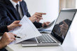 © Freedomz - Business team investment working with computer and analysis graph stock market trading with stock chart data, business and technology concept