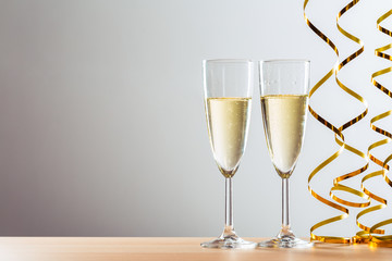 Wall Mural - New years eve celebration background with champagne