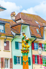 Wall Mural - Samson fountain in the old town of Solothurn, Switzerland