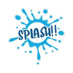 Water Splash Blue Color Fresh Element template splatter liquid illustration vector	