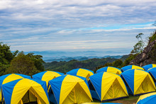 Camping Doi Samer Dao At Sri Nan National Park From Nan Province, Thailand.