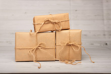 Brown Paper Bag On White Background