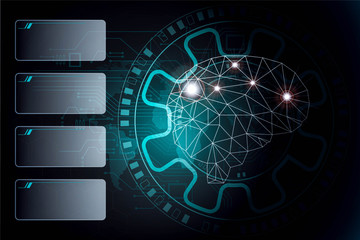 Sticker - science big data visualization. futuristic artificial intelligence . cyber mind aesthetic design con