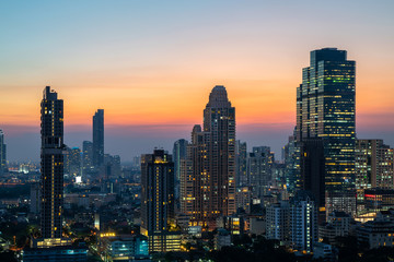 Night of the Metropolitan Bangkok City downtown cityscape urban skyline tower Thailand  - Cityscape Bangkok city Thailand