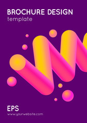 Leinwandbilder - Abstract vector modern brochure design in trendy style with geometric shapes. Vibrant gradient colors graphic. EPS 10.