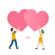 © whitehoune - young couple in love conceptual minimalistic vector illustration