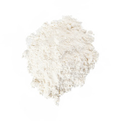 A pile of flour cut out. Top view.