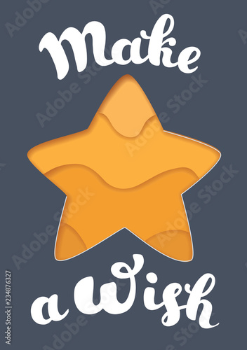 Cuadros en Lienzo Make a Wish lettering and star.