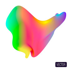 Leinwandbilder - Abstract background. 3d. Neon color gradient and paint splash. Blur design. Modern trendy fluid vector design template with place for your text. Vector illustration.