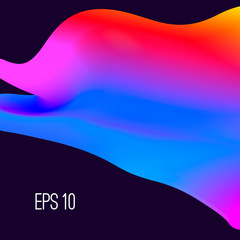 Leinwandbilder - Abstract background. 3d. Neon color gradient and paint splash. Blur design. Modern trendy fluid vector design template with place for your text. Vector illustration.