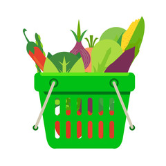 Poster - Supermarket basket  on white background vector illustration
