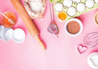 © Diana Vyshniakova - Tools and ingredients for making sweet bakery like pie or cupcakes.