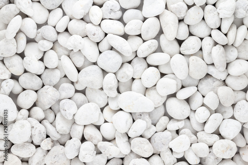 Fotomural White pebbles stone texture and background