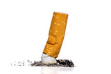 Fototapeta Tulipany - cigarette in ashtray isolated on white