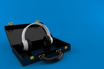 Sticker - Headphones inside black briefcase